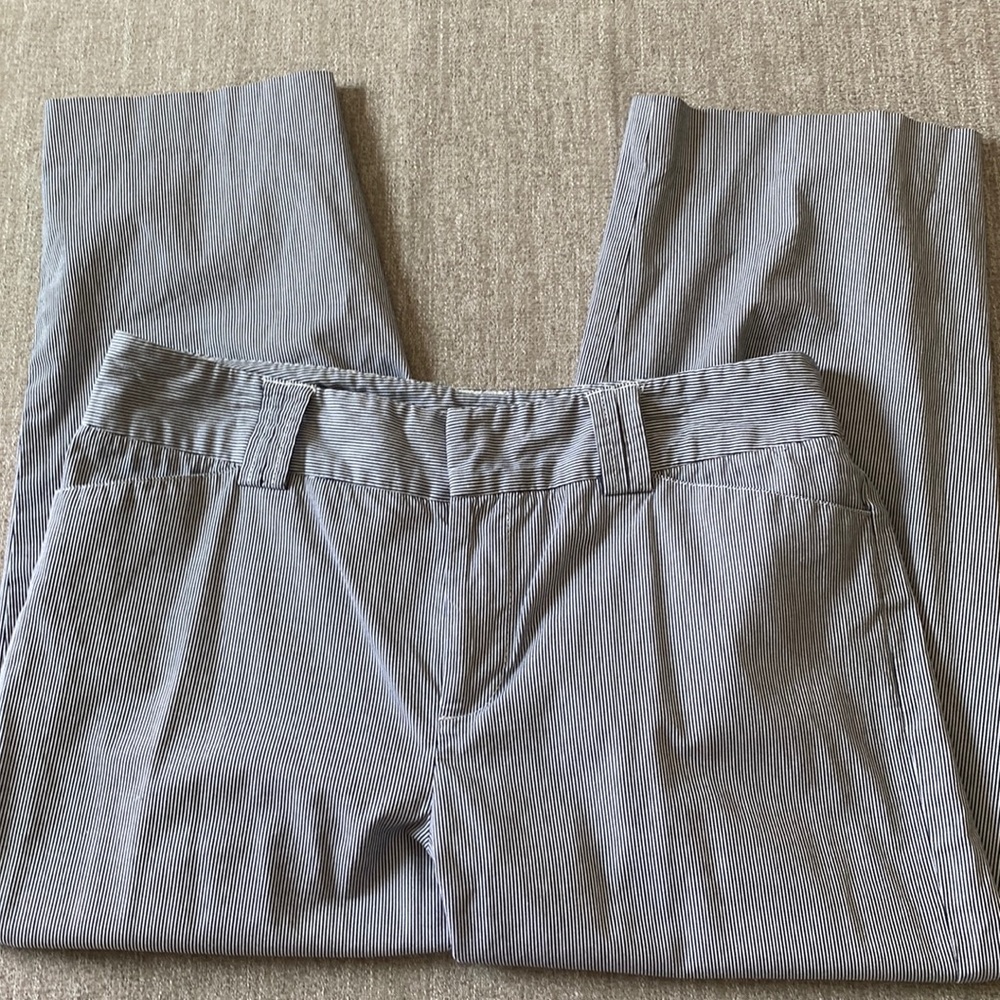 Rafaella blue/white striped Capris. Size 10